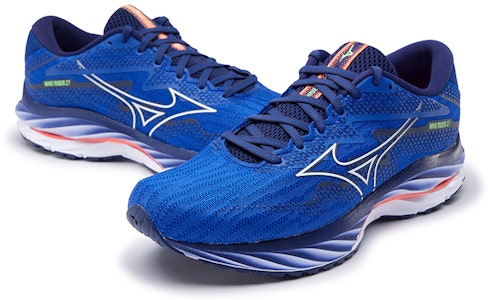 Mizuno Wave Rider 27 耐磨輕便 低筒 跑步鞋 男款 藍色 Shop Mizuno Wave Rider 27 耐磨輕便 低筒 跑步鞋 男款 藍色