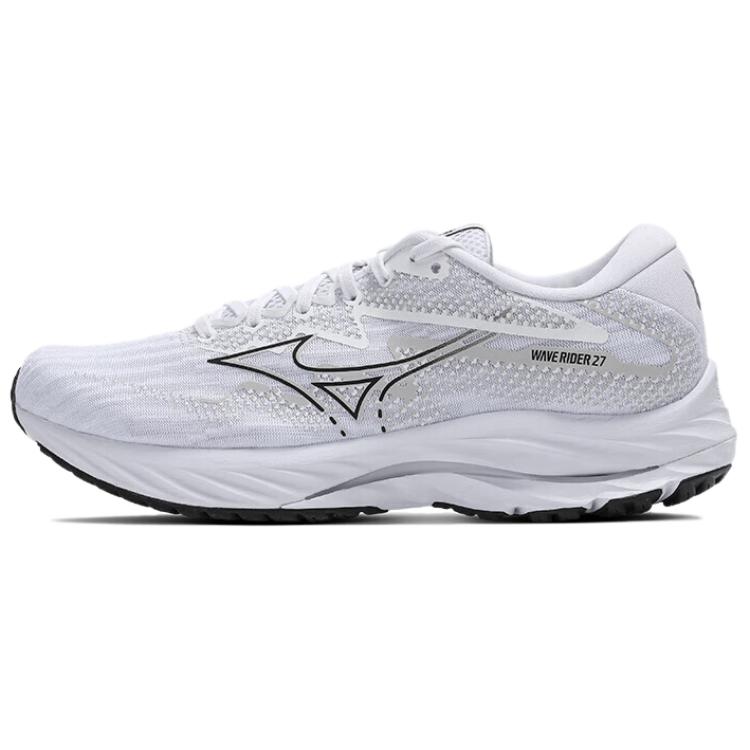 Mizuno Wave Rider 27 White/Grey Running Shoes for Comfort and Performance J1GC230358