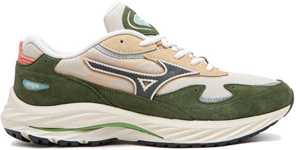 美津濃 WAVE RIDER BETA 舒適 百搭 減震耐磨 低幫 生活休閒鞋 男款 米綠 Order 美津濃 WAVE RIDER BETA 舒適 百搭 減震耐磨 低幫 生活休閒鞋 男款 米綠