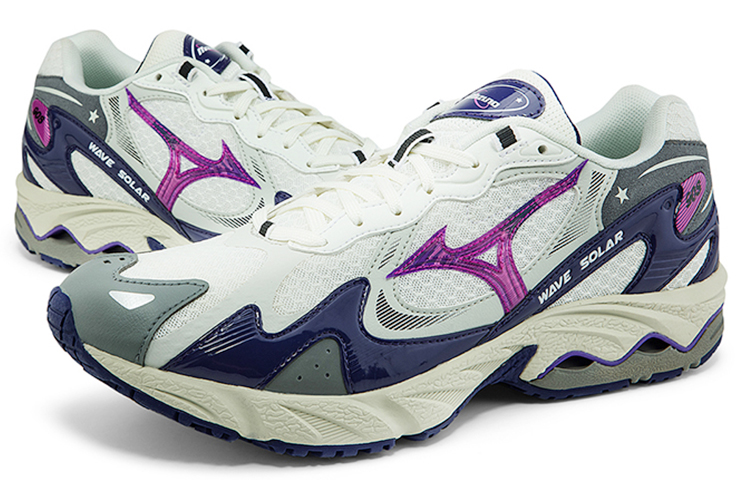Lookbook Mizuno Wave Solar 'Azul Morado Plateado Blanco' D1GH213501