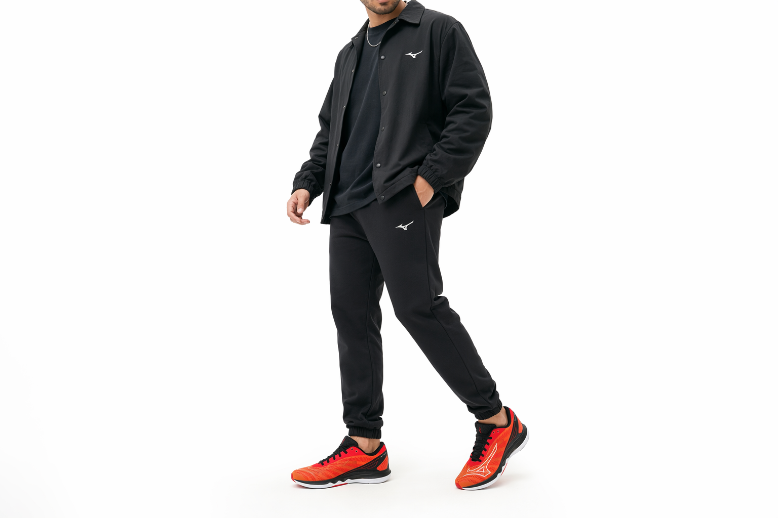 Order Mizuno 浪濤影 5 專業 防滑減震透氣 低筒 跑步鞋 男款 橘黑