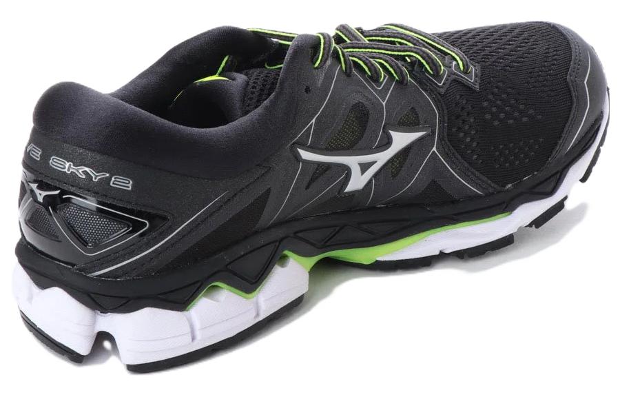 Lookbook Mizuno Wave Sky 2 Slijtvast Grijs Wit Groen Sneakers J1GC181104