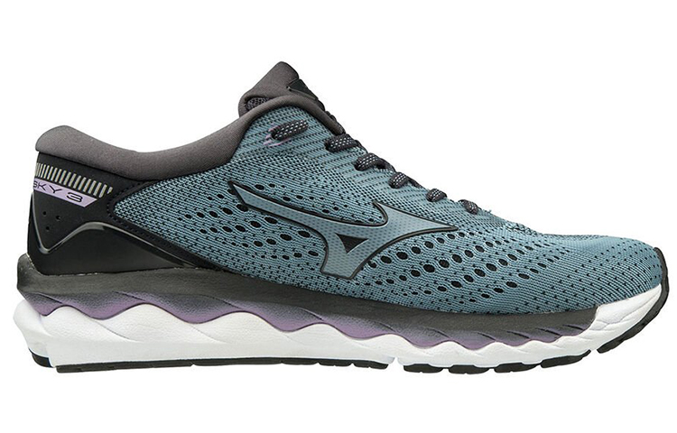 Order 美津浓 Wave Sky 3 透氣輕便減震 低幫運動鞋 藍紫黑