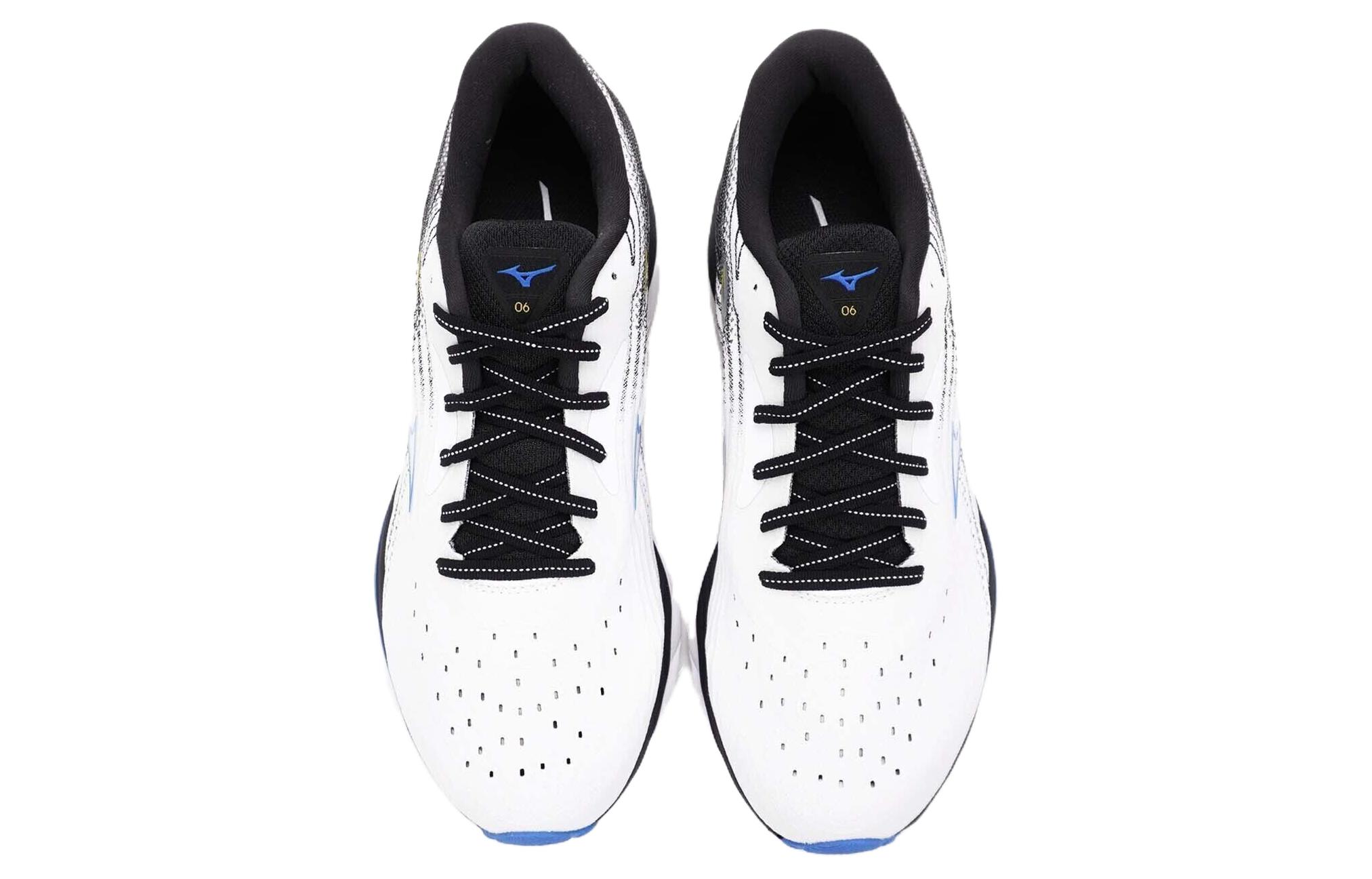 Lookbook Mizuno Wave Sky 6 Super Wide ''Wit Blauw Geel'' J1GC221101