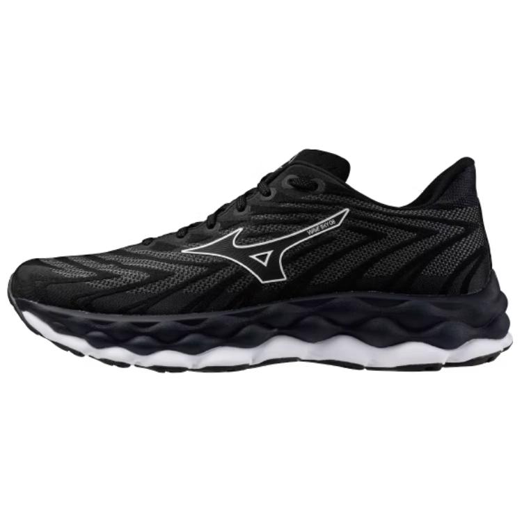 Mizuno Wave Sky 8 Black Running Shoes - Non-Slip & Durable Design J1GC240252
