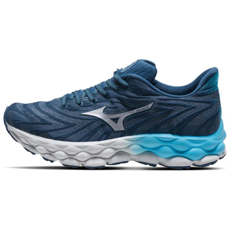 Mizuno WAVE SKY 8 Navy - Lightweight Y2K Retro Cushioned Running Shoes J1GC240205