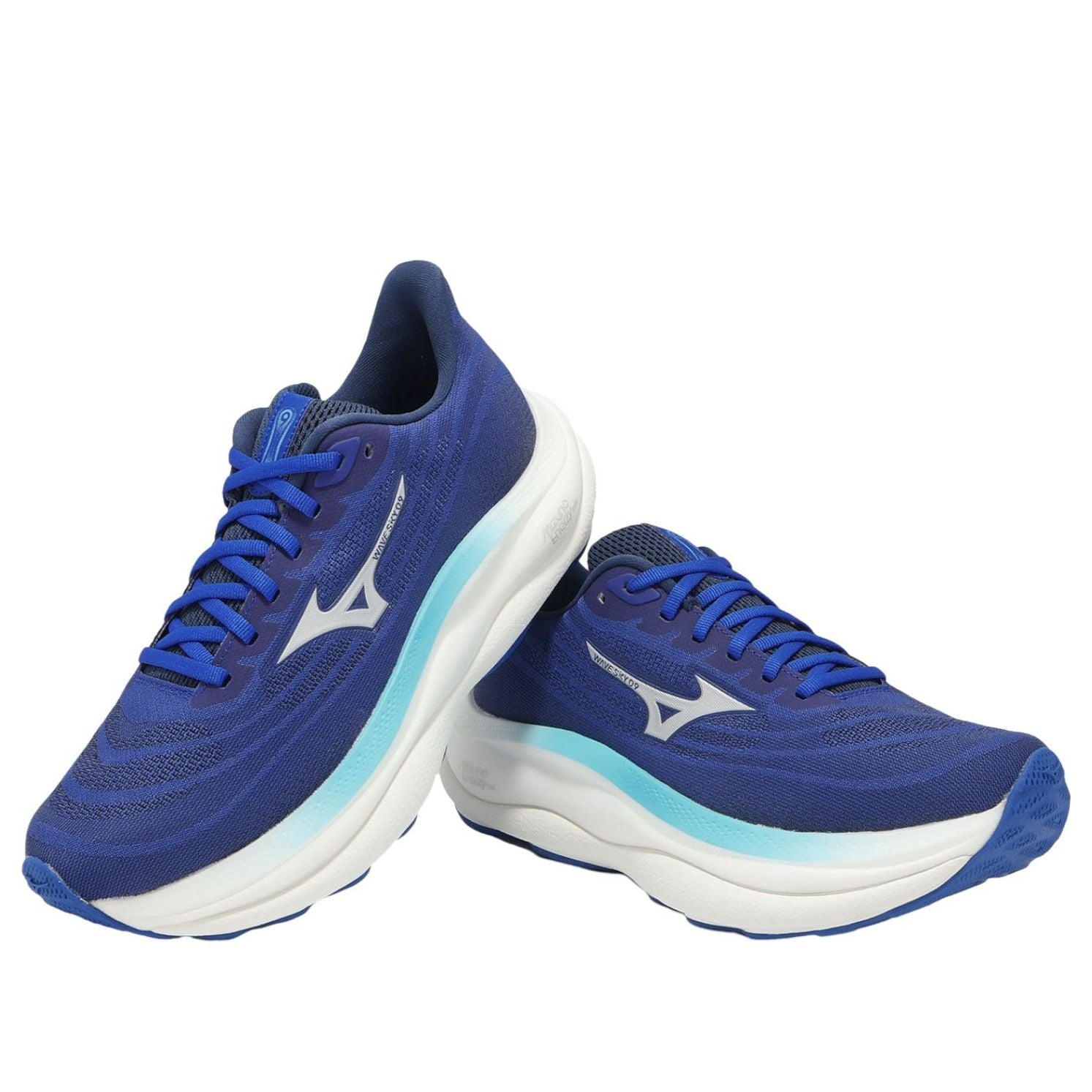 Lookbook Mizuno Wave Sky 9 ''Biru Putih'' J1GC250204