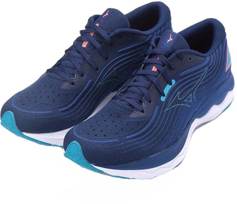 Mizuno Wave Skyrise 4 'Biru Gelap Neonflame' J1GC230953 Lookbook Mizuno Wave Skyrise 4 'Biru Gelap Neonflame' J1GC230953