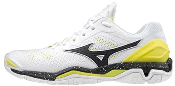 Mizuno Gelombang Stealth 5 'Putih Hitam Kuning' X1GA180008 Buy Mizuno Gelombang Stealth 5 'Putih Hitam Kuning' X1GA180008