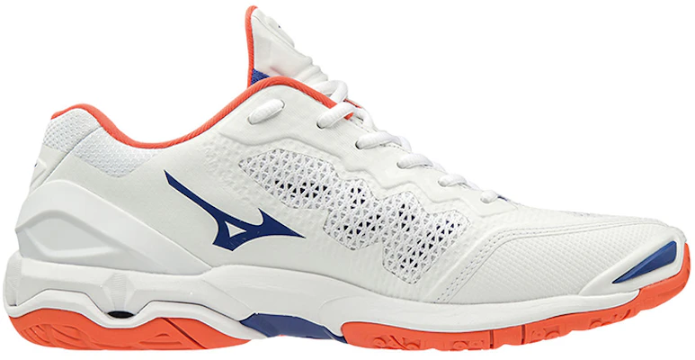Mizuno Wave Stealth 5 Low-Top Volleyballschuhe Weiß Blau Pink X1GA180027 Order Mizuno Wave Stealth 5 Low-Top Volleyballschuhe Weiß Blau Pink X1GA180027