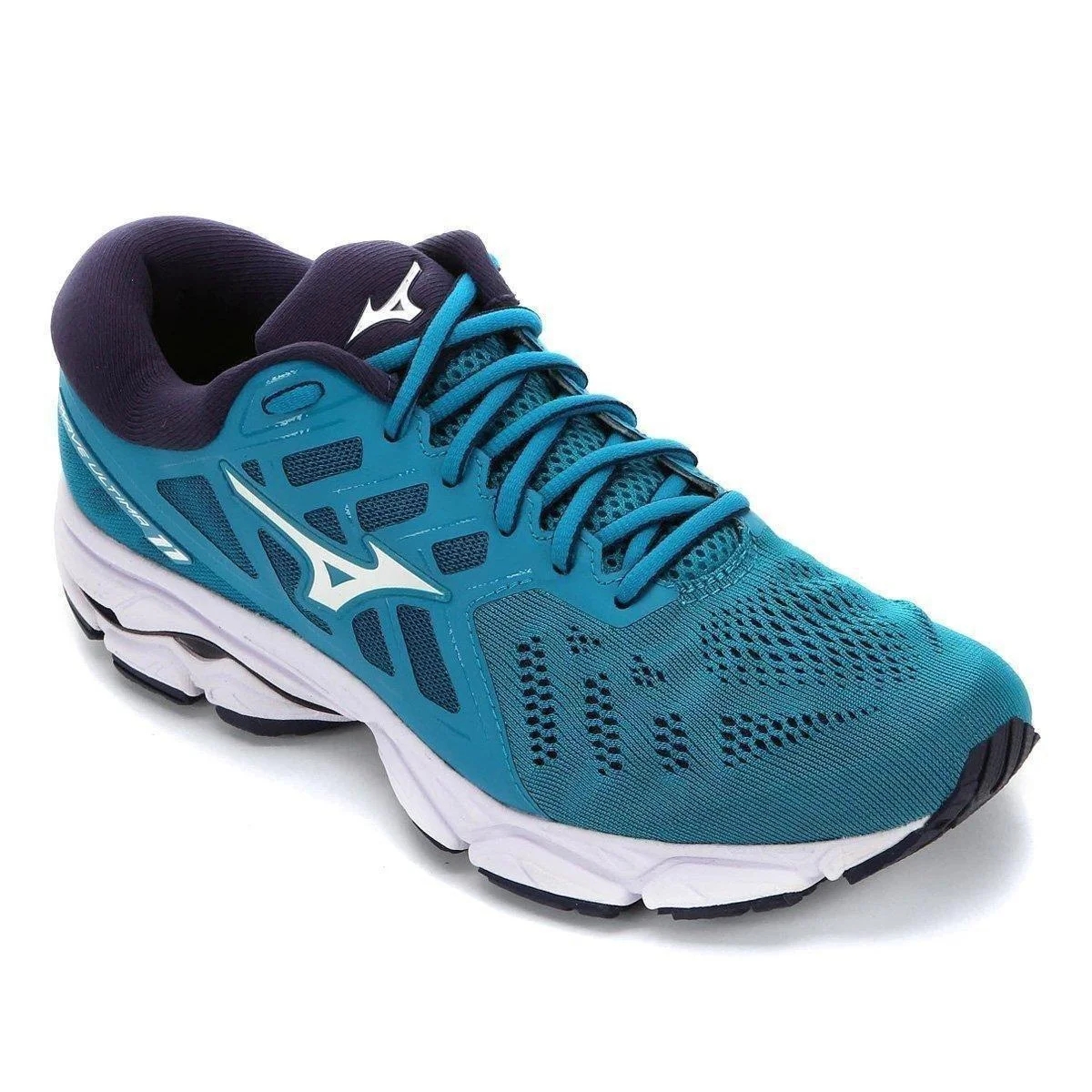 Order Mizuno Wave Ultima 11 Baskets Basses Légères Bleu Blanc J1GC190954