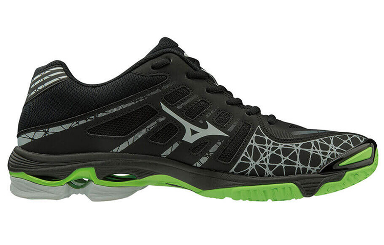Order 미즈노 웨이브 볼티지 '블랙 그린' (Mizuno Wave Voltage 'Black Green') V1GA196037