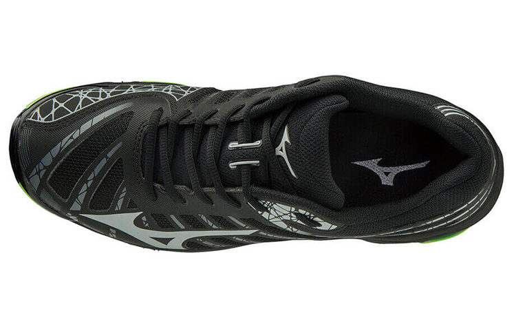 Lookbook Mizuno Wave Voltage 'Hitam Hijau' V1GA196037