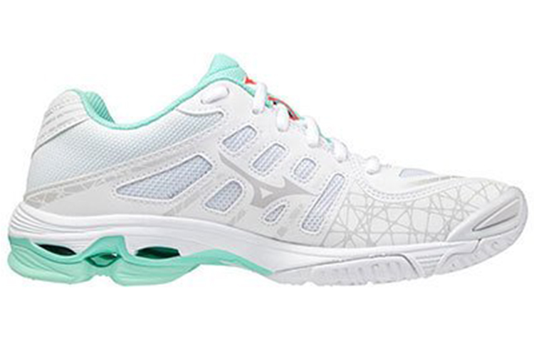 Order ミズノ ウェーブボルテージ 白緑赤 (Mizuno Uēbuborutēji Shiro Midori Aka) V1GC196058