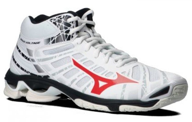 Mizuno Wave Voltage Mid 'White Red Black' V1GA196565 Lookbook Mizuno Wave Voltage Mid 'White Red Black' V1GA196565