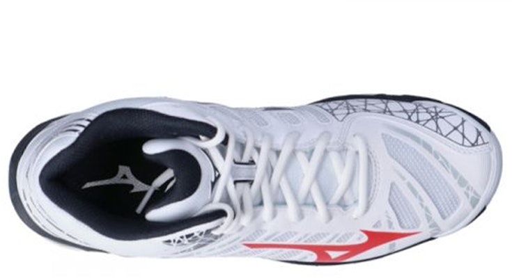 Mizuno Wave Voltage Mid 'White Red Black' V1GA196565 Shop Mizuno Wave Voltage Mid 'White Red Black' V1GA196565