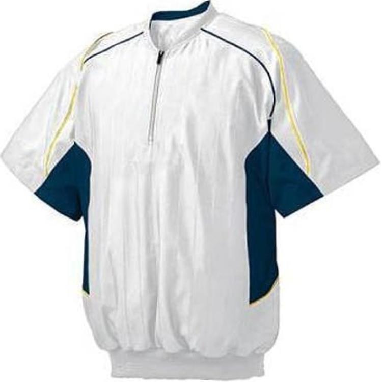 Mizuno White Baseball Collar Short Sleeve Sweatshirt Unisex 52WW38801