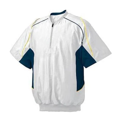 Mizuno White Baseball Collar Short Sleeve Sweatshirt Unisex 52WW38801