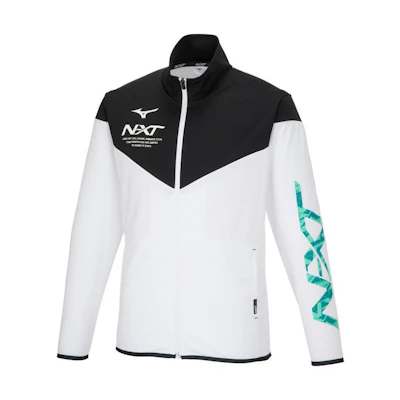 Mizuno White Letter Printed Colorblock Zip-Up Jacket 32JCA21001