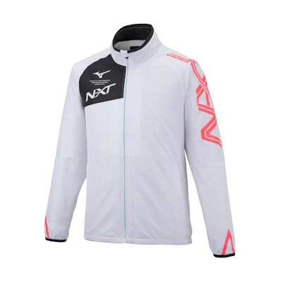 Mizuno White Printed Mock Neck Zip-Up Jacket 32JE274001