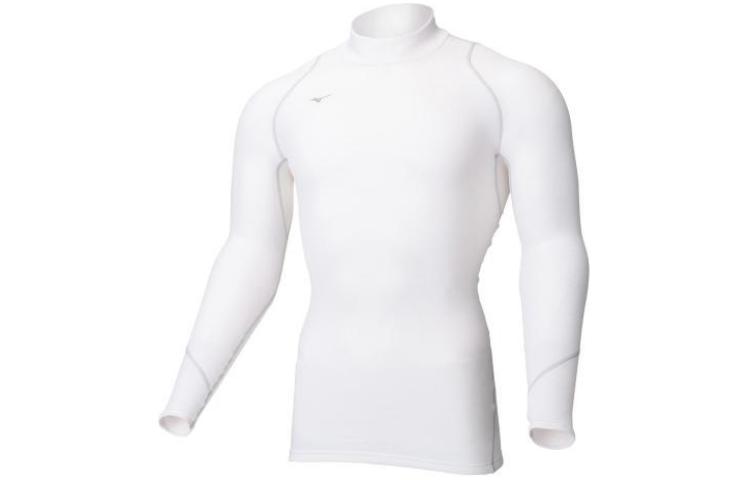 Mizuno White Solid Color Slim Fit Long Sleeve Sweatshirt 52MJ050101