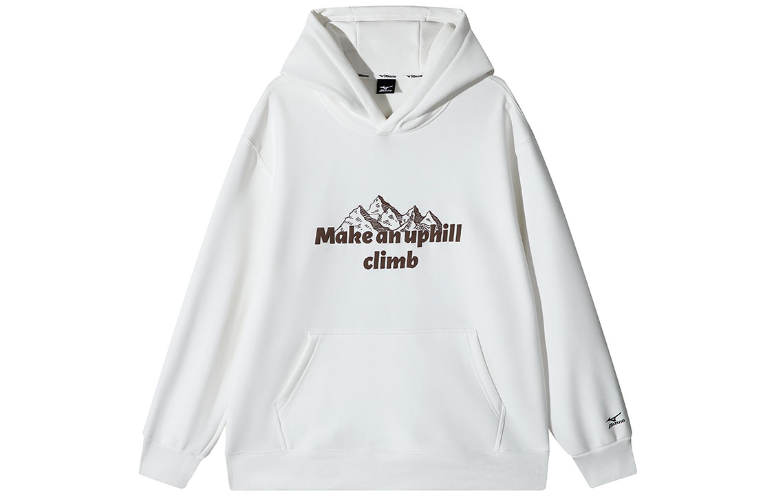 Mizuno Winter Unisex Fleece Hoodie - Outdoor Basic Letter Print Warm Pullover A2CA2592