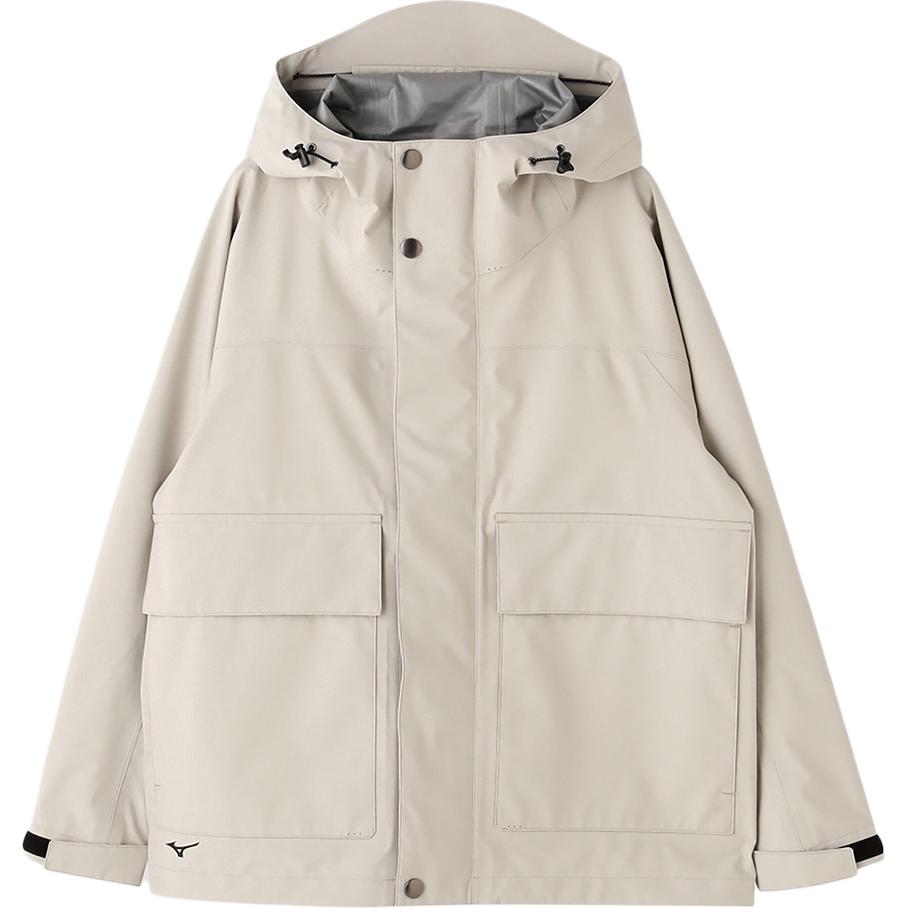 Mizuno Margaret Howell White Waterproof Zip Hoodie Jacket for Men B2JEBZ01-49