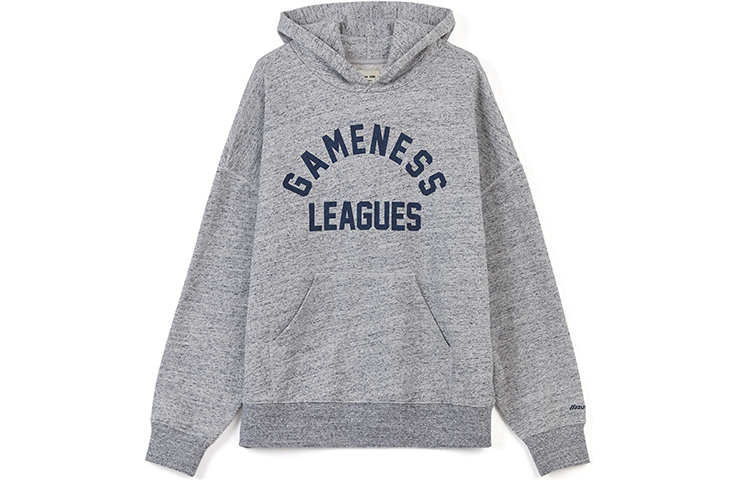 Mizuno USage Letter Print Oversized Knit Pullover Sweatshirt Grey Unisex D2CC33I118