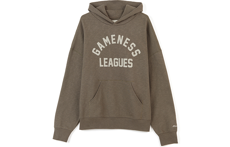 Mizuno USage Letter Print Oversized Knit Pullover Sweatshirt Coffee Brown Unisex D2CC33I156