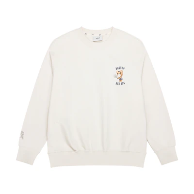 MLB 23FW Boston Red Sox Bear Logo Ivory Crewneck Sweatshirt Unisex 3AMTE0134-43CRD