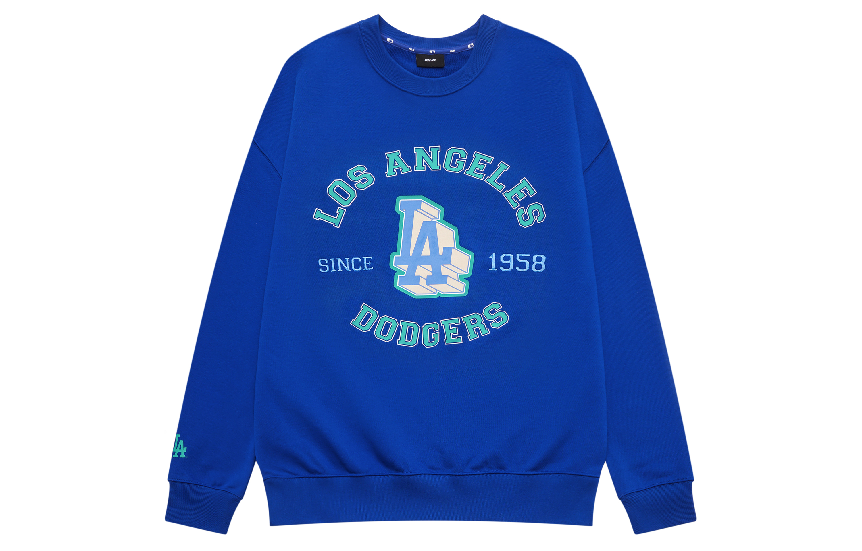 MLB 23FW Los Angeles Dodgers Collegiate Crewneck Sweatshirt Blue Unisex 3AMTV1034-07CBD