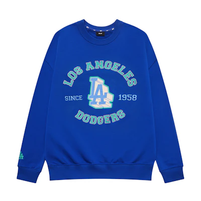 MLB 23FW Los Angeles Dodgers Collegiate Crewneck Sweatshirt Blue Unisex 3AMTV1034-07CBD