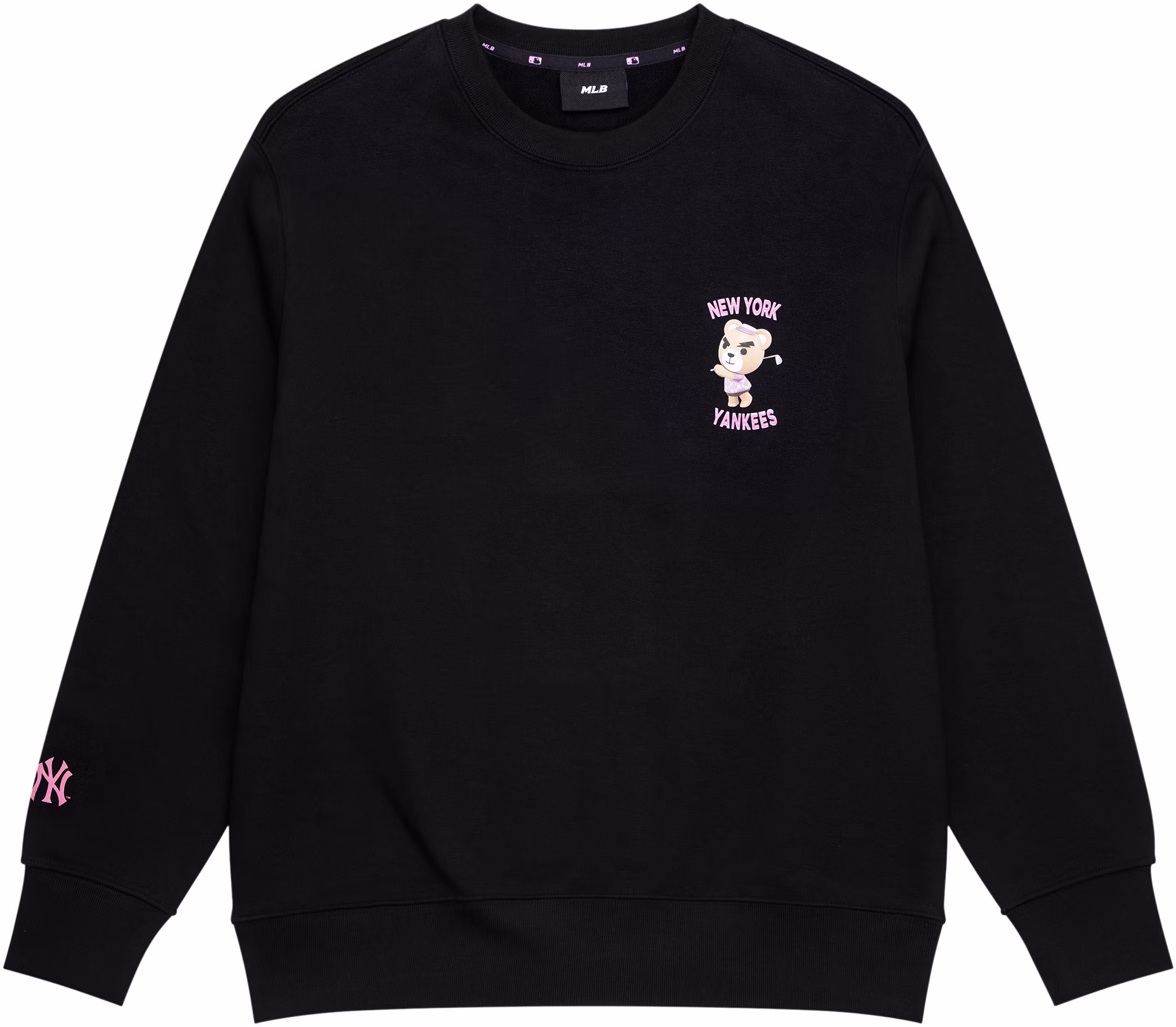 mlb-23-fw-new-york-yankees-grumpy-bear-logo-crewneck-sweatshirt-unisex-black-3-amte-0134-50-bks