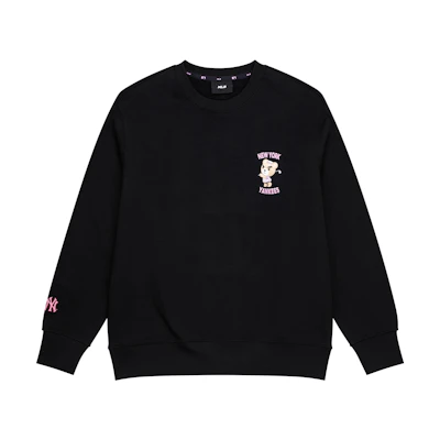 MLB 23FW New York Yankees Grumpy Bear Logo Crewneck Sweatshirt Unisex Black 3AMTE0134-50BKS