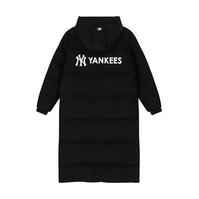 MLB 23FW New York Yankees Letter Logo Embroidered Long Puffer Jacket Black Unisex 3ADJB1436-50BKS