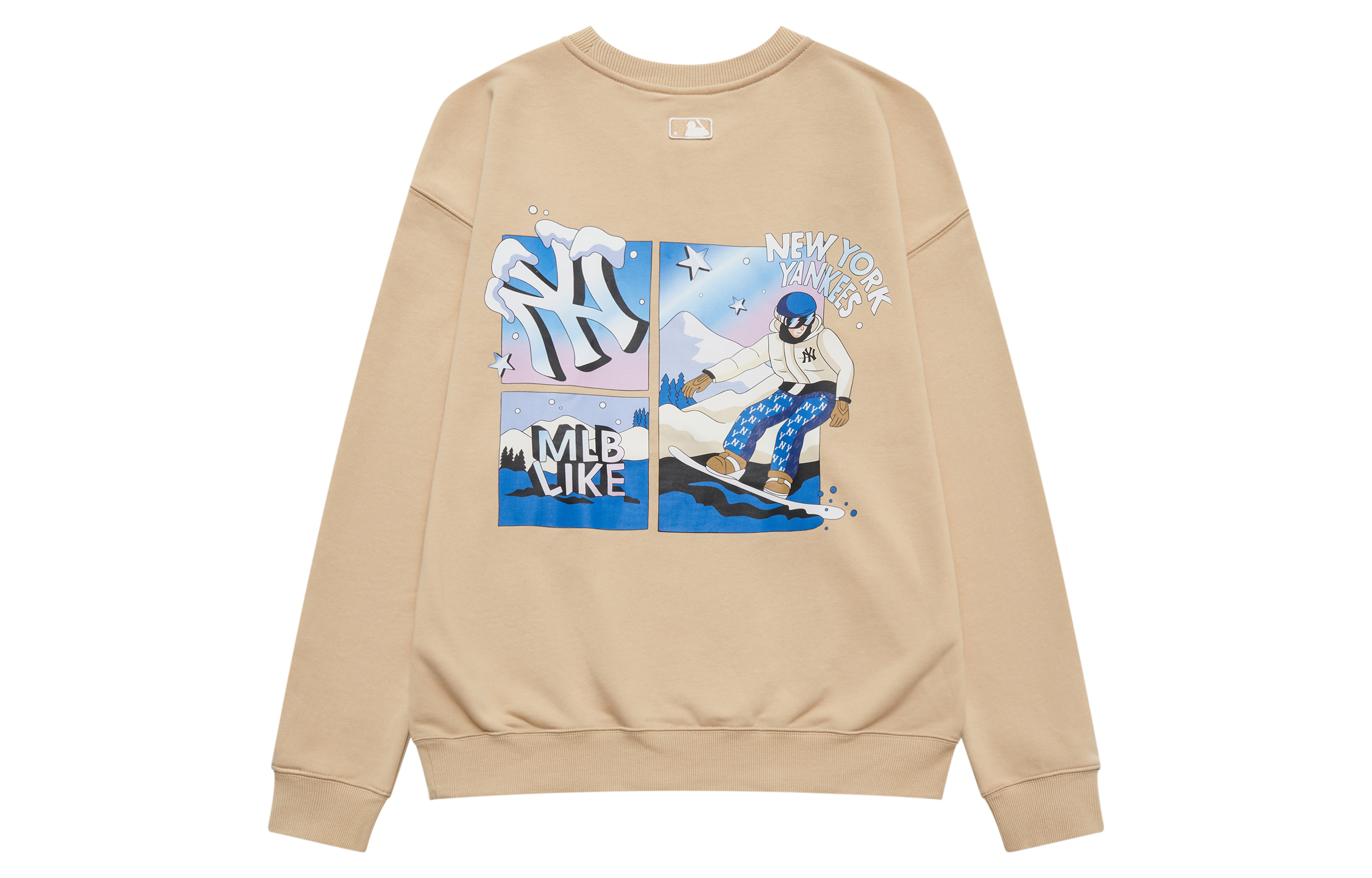 MLB 23FW New York Yankees Like Series Oversized Crewneck Beige Unisex Sweatshirt 3AMTL0134-50SAL