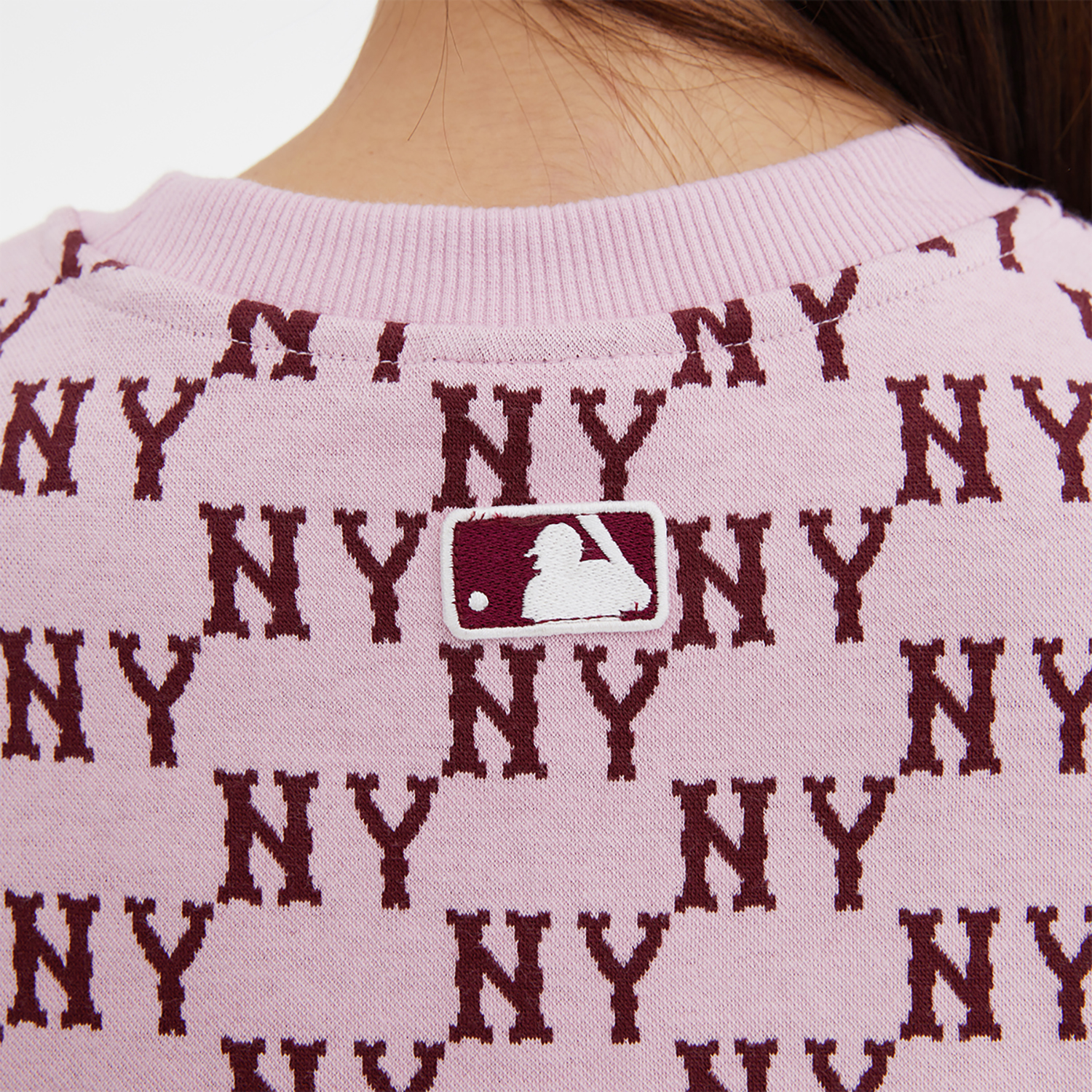 Cheap MLB 23FW New York Yankees Logo Pink Knit Pullover Sweatshirt Unisex. 3AMTM0334-50PKL