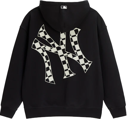 MLB 23FW 紐約洋基隊標誌印花連帽衫 男女款 黑色 3AHDO0134-50BKS Order MLB 23FW 紐約洋基隊標誌印花連帽衫 男女款 黑色 3AHDO0134-50BKS