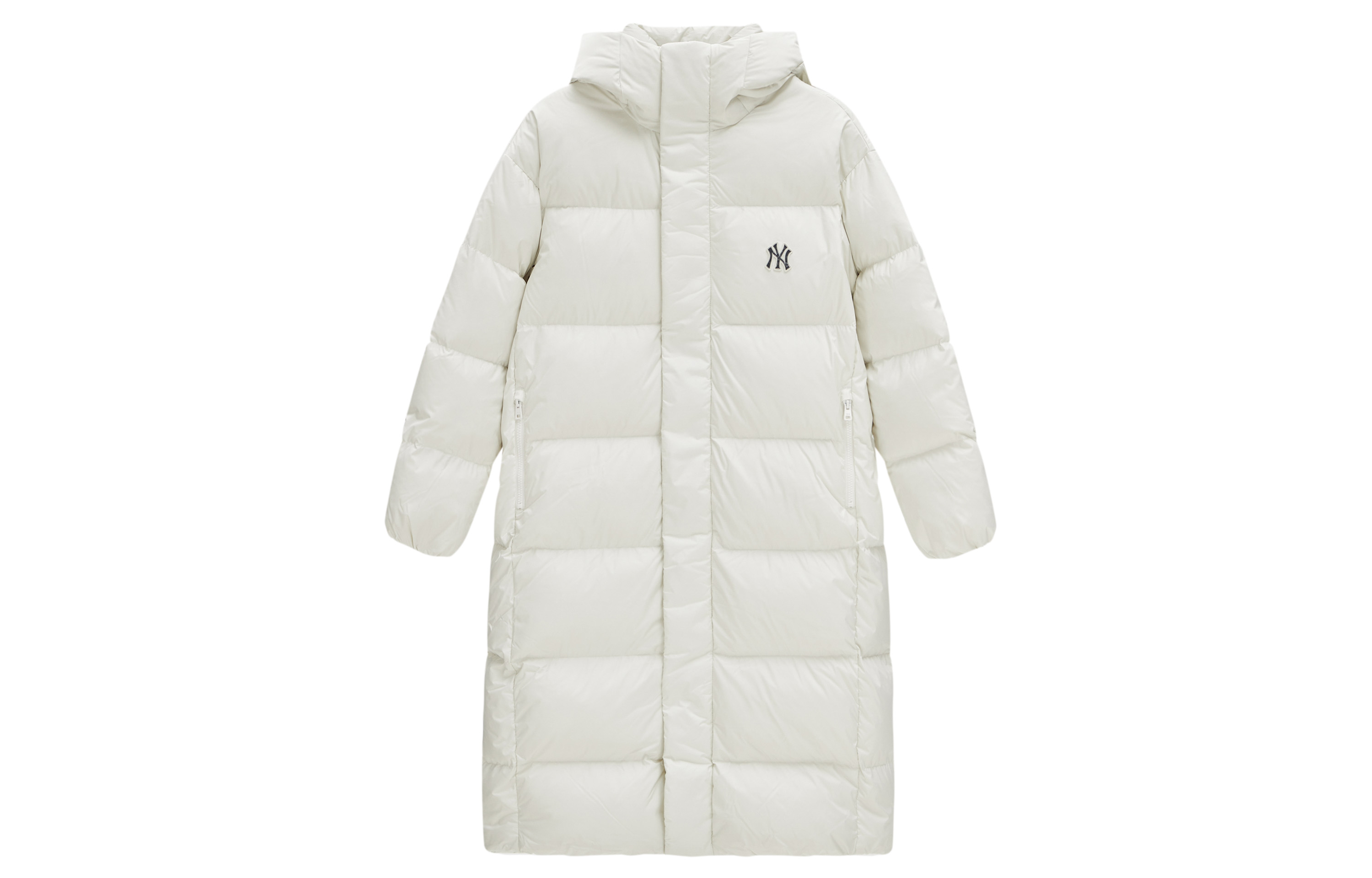 Lookbook MLB 23FW 紐約洋基復古菱形羽絨外套 男女 白色 3ADJB1136-50CRS