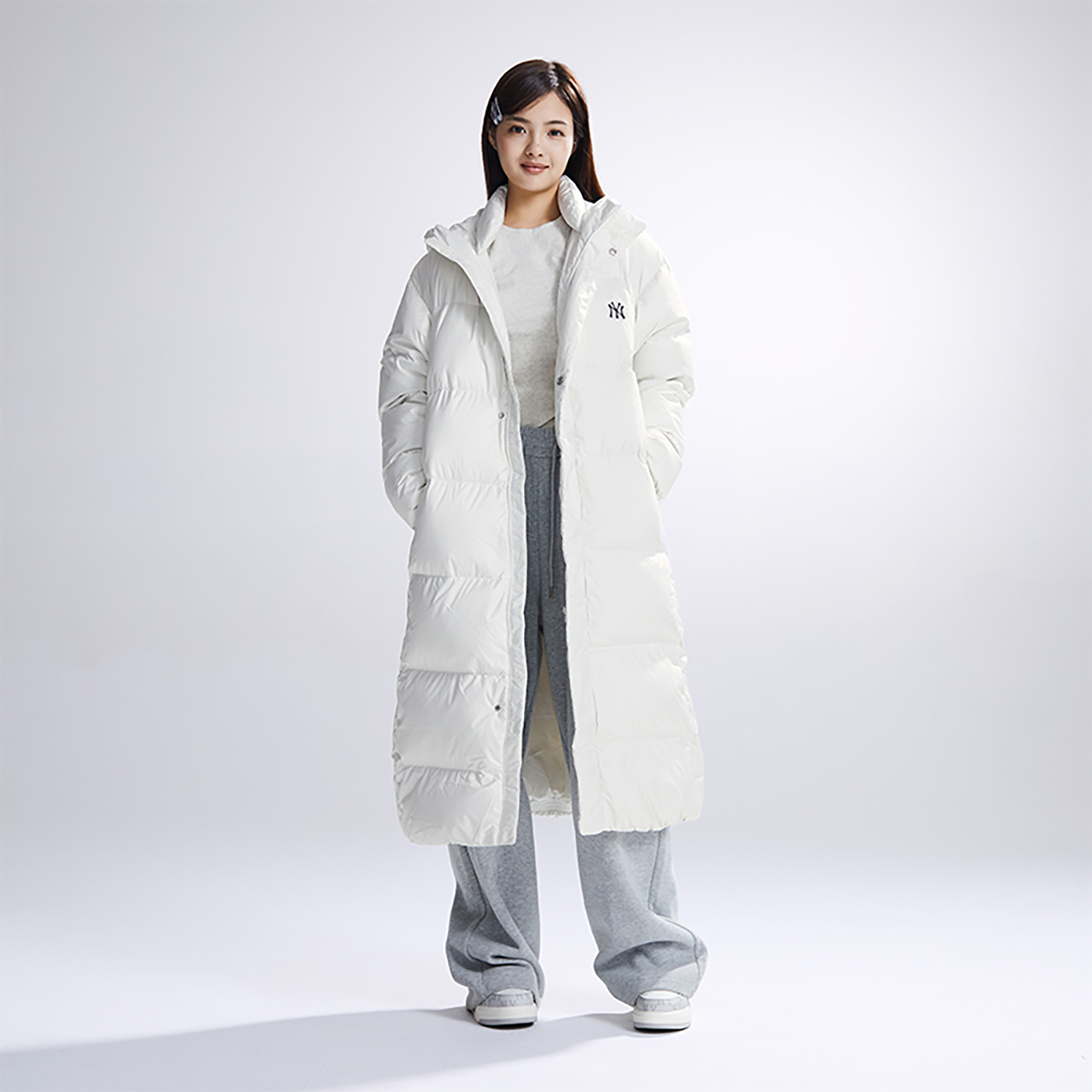 Purchase MLB 23FW 紐約洋基復古菱形羽絨外套 男女 白色 3ADJB1136-50CRS