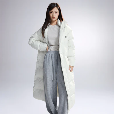 MLB 23FW 紐約洋基復古菱形羽絨外套 男女 白色 3ADJB1136-50CRS Sizing MLB 23FW 紐約洋基復古菱形羽絨外套 男女 白色 3ADJB1136-50CRS