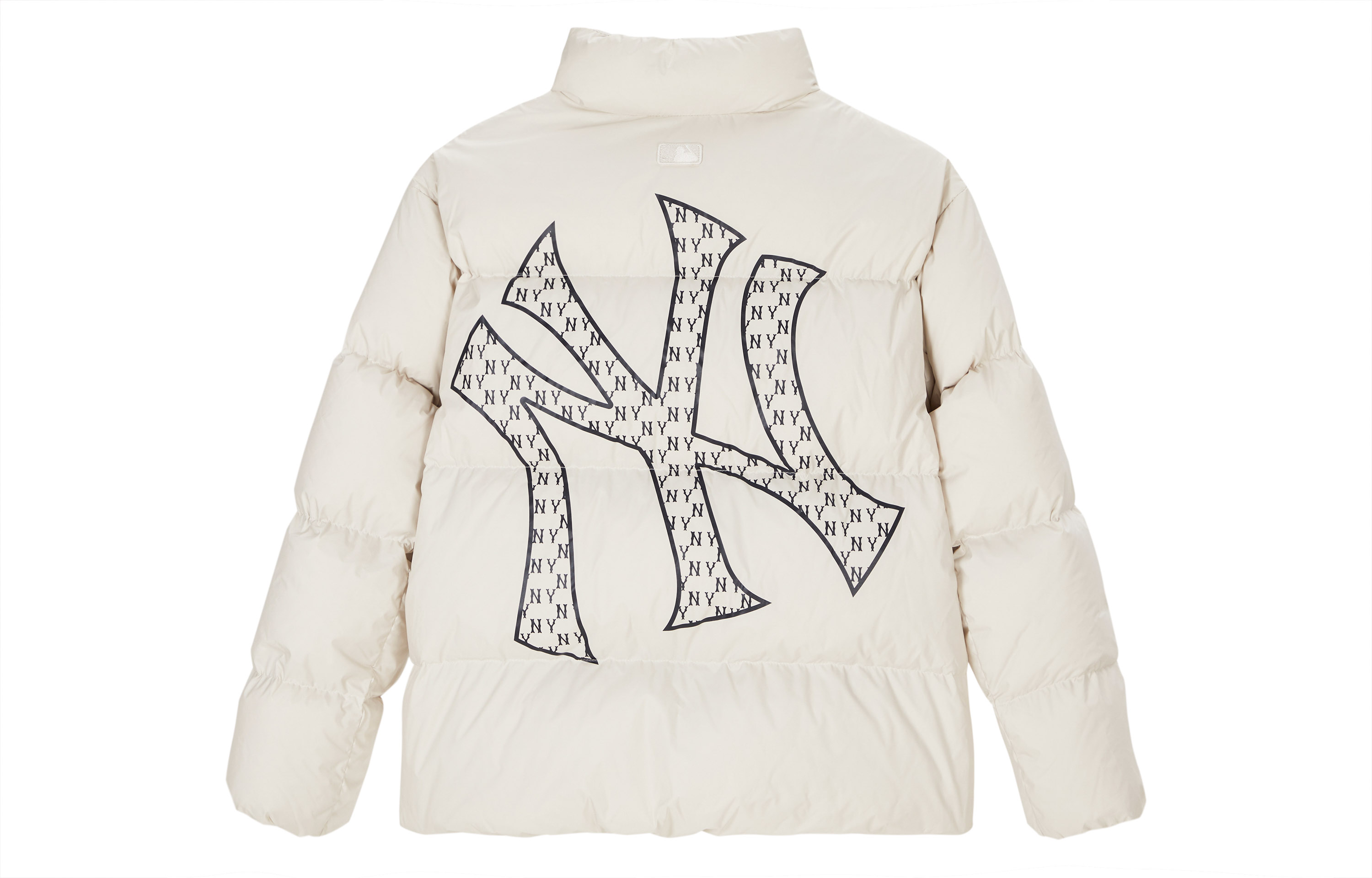MLB 23FW New York Yankees Retro Logo Puffer Jacket White Unisex Short Design. 3ADJM0636-50IVS