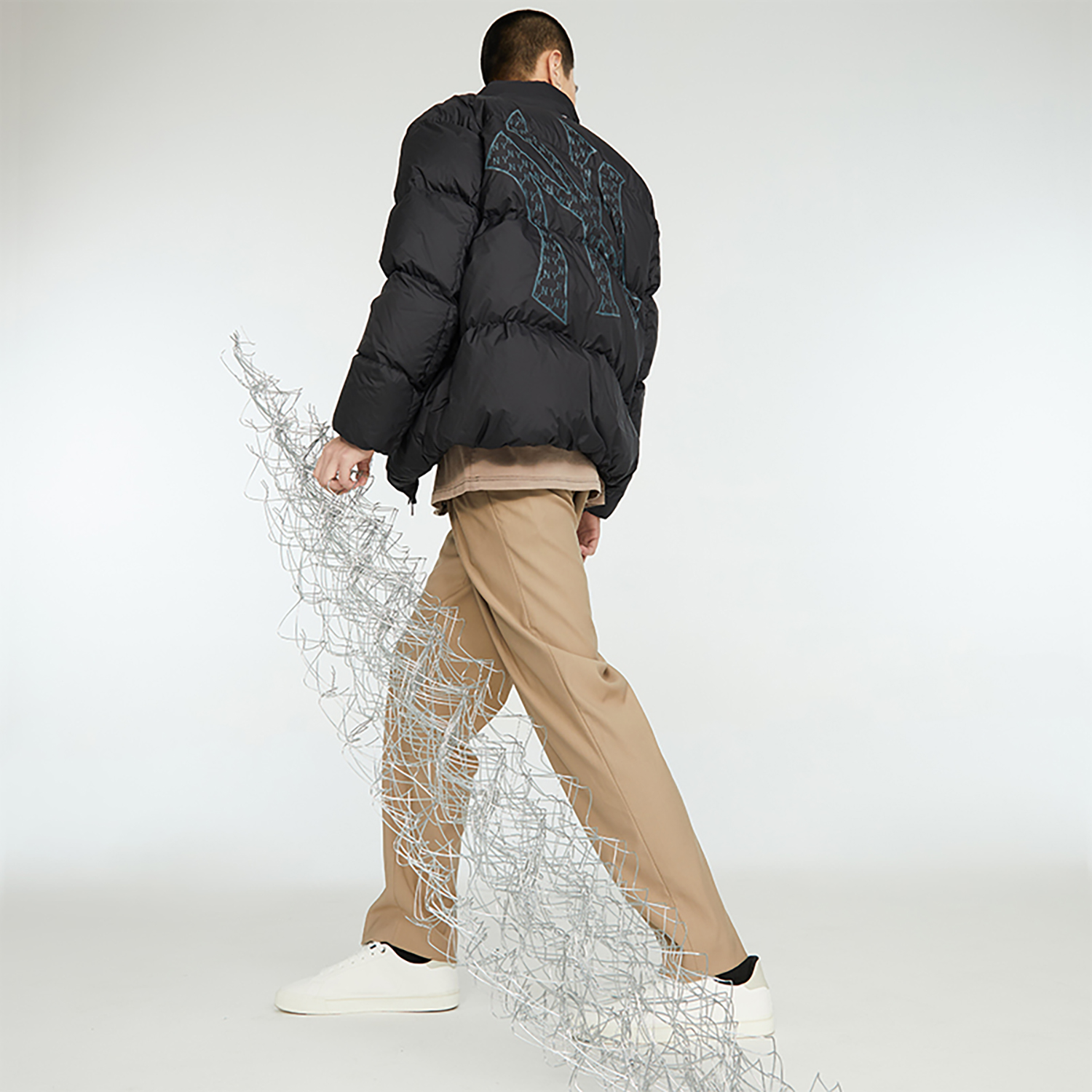 Cheap Chaqueta Puffer Unisex Negra Retro Monogram New York Yankees MLB 23FW Corto 3ADJM0636-50BKS