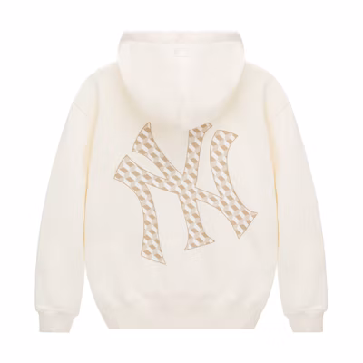 MLB 23FW Retro NYC Yankees Oversized Hoodie Unisex White Vintage Fashion 3AHDM0334-50CRS