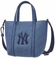 MLB 24FW New York Yankees Denim Blue Logo Tote Bag Unisex Casual Crossbody 3AORS884N-50INS-INDIGO MLB 24FW New York Yankees Denim Blue Logo Tote Bag Unisex Casual Crossbody 3AORS884N-50INS-INDIGO