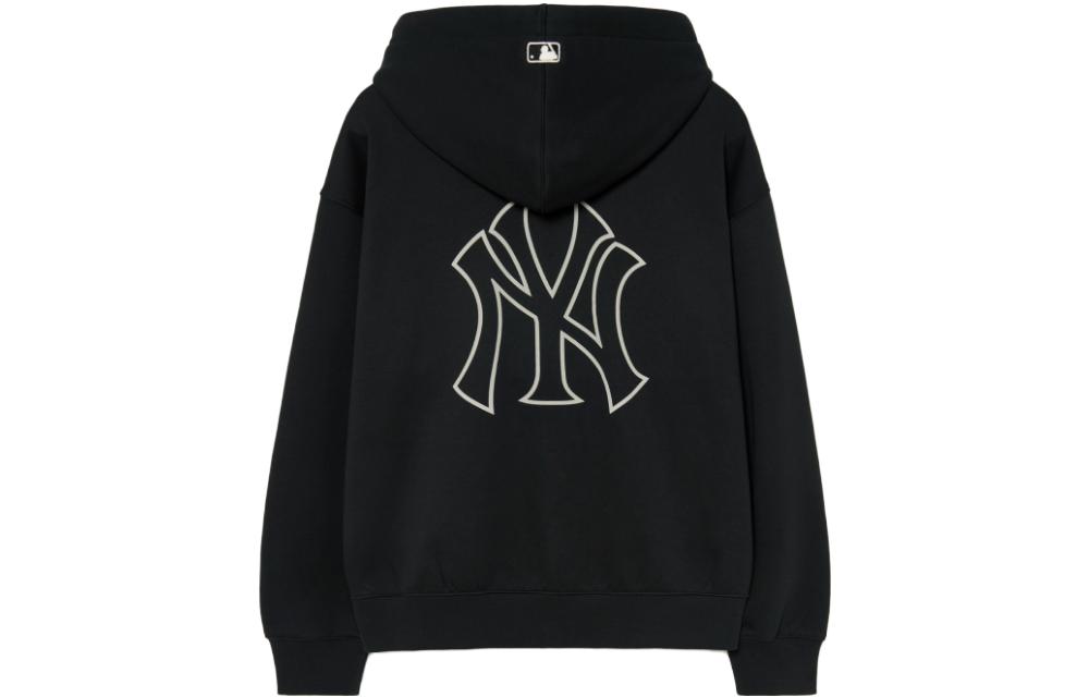 Lookbook MLB  Black Slim Fit Hoodie Zip-Up Jacket. 3ATRB0236-50BKS