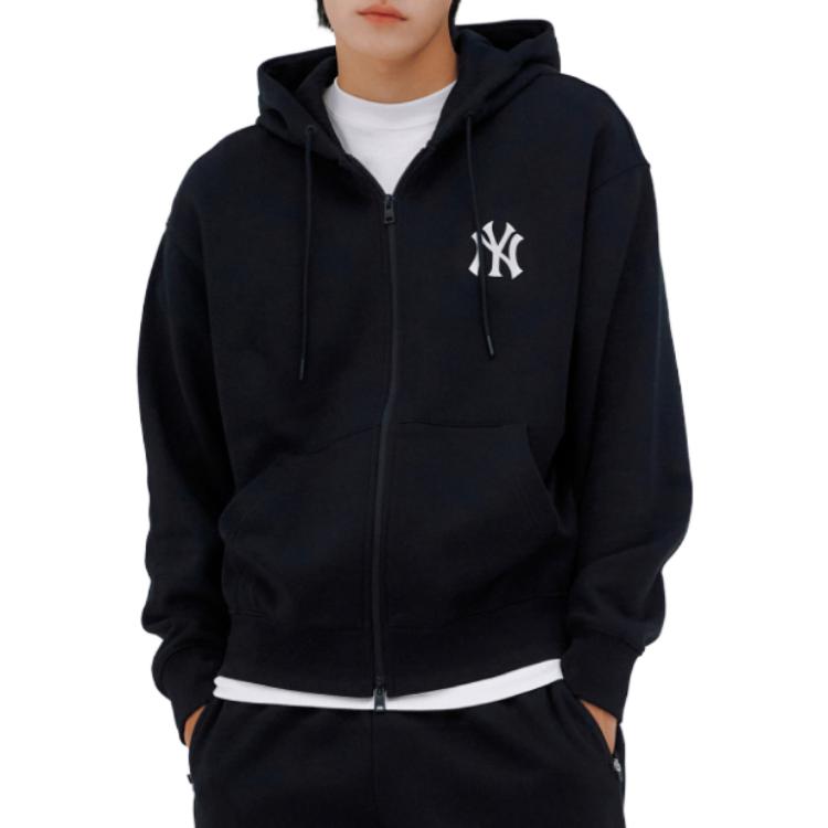 Shop MLB  Black Slim Fit Hoodie Zip-Up Jacket. 3ATRB0236-50BKS