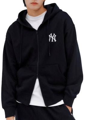 MLB Black Slim Fit Hoodie Zip-Up Jacket. 3ATRB0236-50BKS Details for MLB Black Slim Fit Hoodie Zip-Up Jacket. 3ATRB0236-50BKS