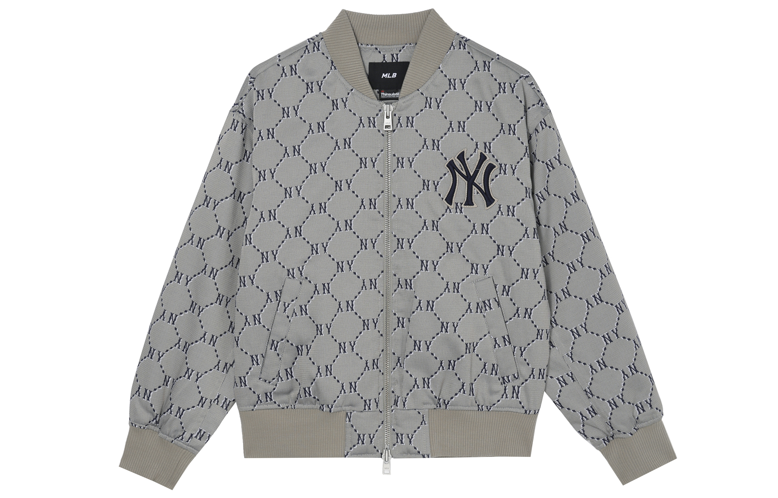 MLB  Brown Full-zip Logo Printed Baseball Jacket 3AJPM0121-50BGS