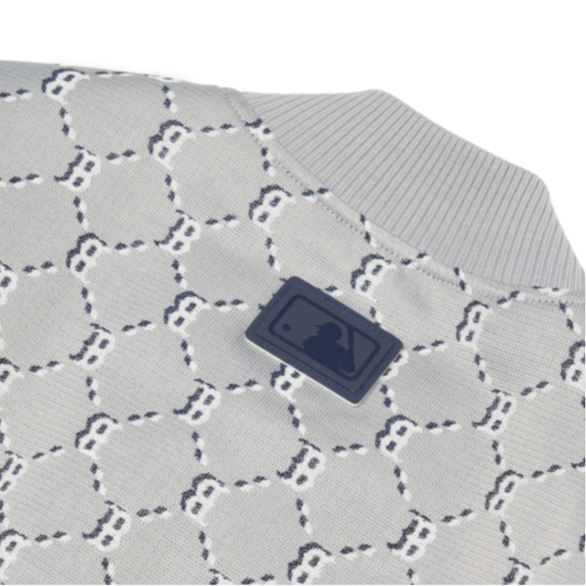 Purchase Chaqueta MLB Gris de Cuadros con Cierre y Logo Estampado. 3AJPM0121-43MGS